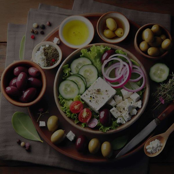 Quels sont les ingrédients clés d'une salade grecque authentique avec feta et olives Kalamata ?